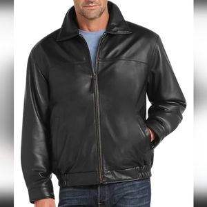 Joseph & Feiss Lambskin Leather Bomber Jacket (Size M)